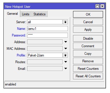 Cara Membuat User Voucher Hotspot Mikrotik Manual