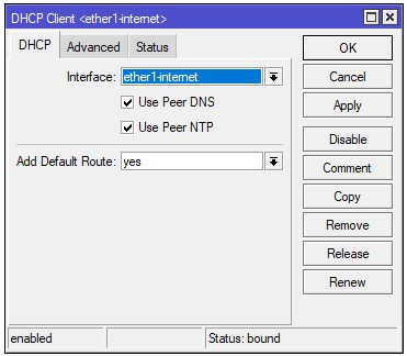 Setting DHCP Client