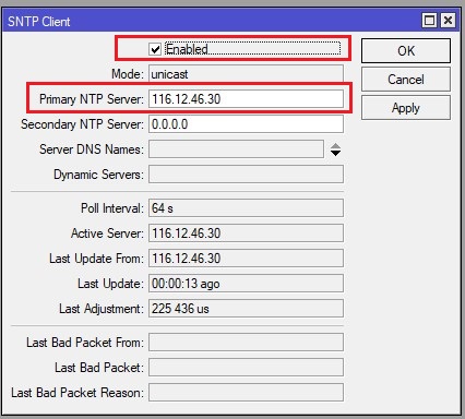 GAMBAR 1: Setting SNTP Client