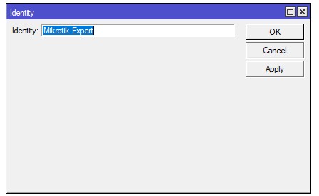 Ganti nama router di menu System Identity